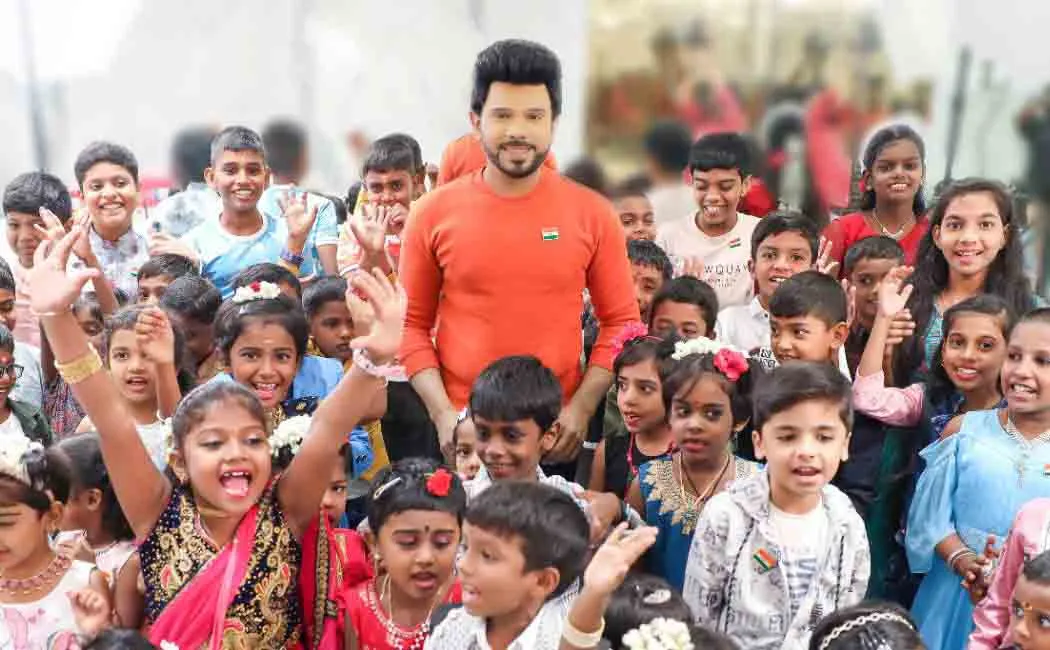  Legend Saravanan celebrated Independence Day with children